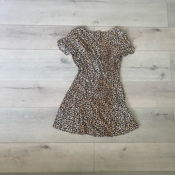 Bodycon Summer Short Sleeve Floral Slim Mini Beach Cocktail Party Leopard Sexy - Picture 6 of 7